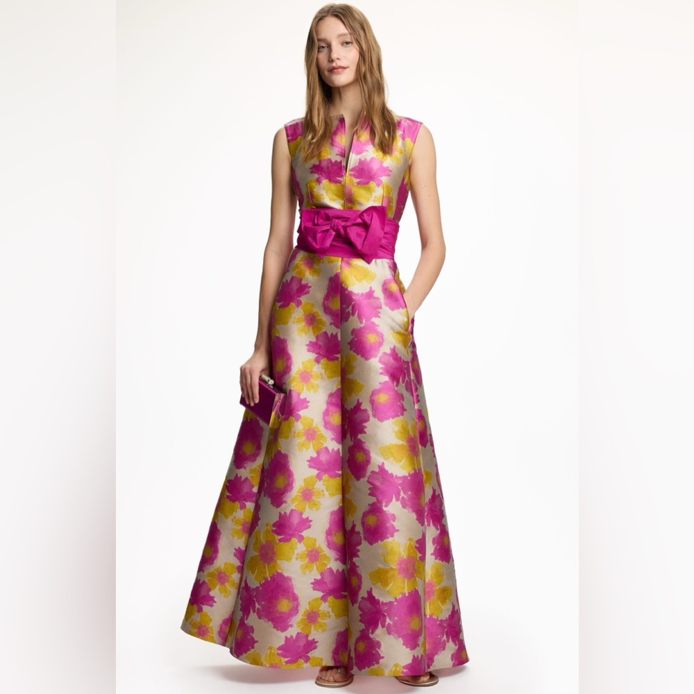 NWT Carolina Herrera Floral Jacquard Dress